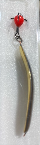 Блесна зимняя штурм с чертиком Тромба цв:Латунь (бл.1шт)