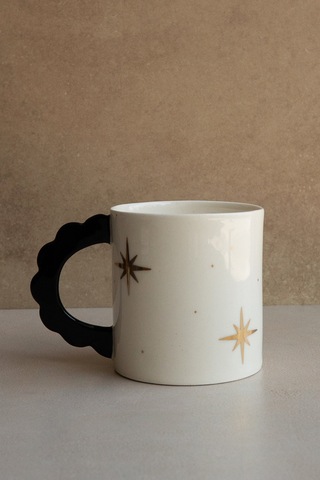 Кружка Звезды с черной ручкой