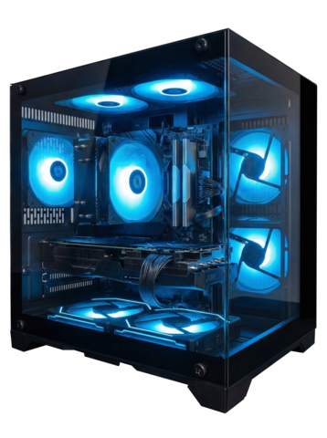 Игровой компьютер FIRESTRIKE Core i5 12400f / AMD Radeon RX 9060 XT 8GB / 32GB DDR4 / SSD 1TB / 750W / Windows 10 Pro — чёрный