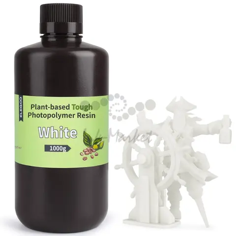 Фотополимерная смола Elegoo Plant-Based Resin, белая (White), 1 л, 50.103.0034