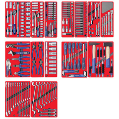 МАСТАК (5-00270) Набор инструментов "ЛИДЕР" для тележки, 14 ложементов, 270 предметов