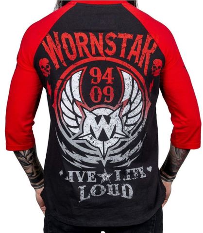 Wornstar | Реглан мужской LIVE LIFE LOUD RAGLAN TEE W127 спина