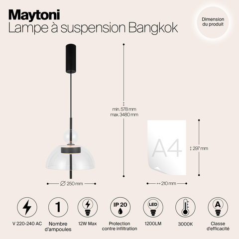Подвесной светильник Maytoni Bangkok MOD185PL-L6B3K1
