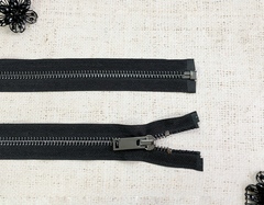 Молния шлифованная металл Т8, L 70 см, чёрный/тёмный никель