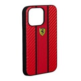 Кожаный чехол Ferrari NM для iPhone 13 (Красный с чёрным)