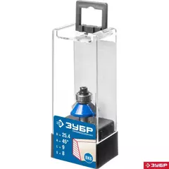 ЗУБР 25.4 x 8 мм, фреза кромочная калевочная (фасочная) №9, Профессионал (28711-25.4)