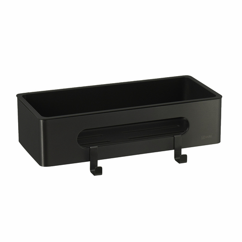 Lemark 9772044 Полка для душа прямая Lemark SHELF LINE из нерж. стали с крючками, черный/вставка-пластик черный