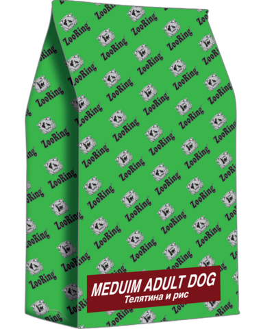 ЗООРИНГ MEDIUM ADULT DOG Телятина и рис 24/12 20 кг.