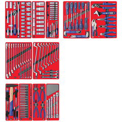 МАСТАК (5-00205) Набор инструментов "МАСТЕР" для тележки, 11 ложементов, 205 предметов