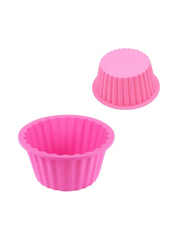Форма для выпечки силиконовая круглая, цвет розовый