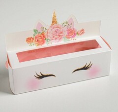 Коробка для макаронс "Единорог"18 х 5,5 х 5,5 см