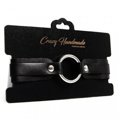 Ошейник однослойный скругленный, чёрный