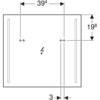 Зеркало с подсветкой Geberit Option Basic, двухсторонняя подсветка: B=70см, H=65см