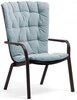 Лаунж-кресло пластиковое с подушкой Nardi Folio, антрацит, голубой