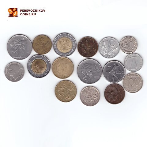 Набор Монет Итлалии 1930-1995 16 шт