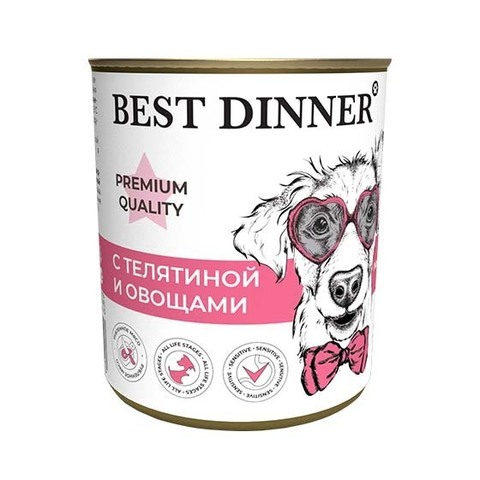 Консервы для собак и щенков Best Dinner Меню №4 с Телятиной и овощами