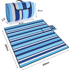 Подстилка-покрывало Skully Alu thermo blanket 200х200 (white-blue stripes) - 2