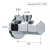 REMER 128E1238 Кран угловой для подключения смесителей 1/2х3/8