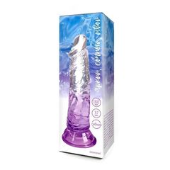 Фиолетовый гибкий фаллоимитатор - 18,5 см. - 