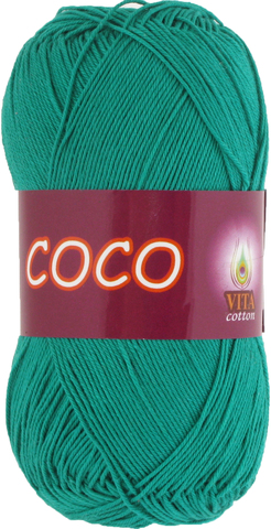 Пряжа Vita Coco 4310 зеленая бирюза