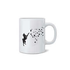 Кружка "Басенджи и бабочки"