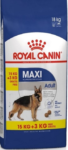 ПРОМО! Royal Canin Maxi Adult корм для взрослых собак крупных пород 15кг + 3кг