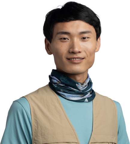 Картинка бандана-труба Buff CoolNet Saltwater Night Blue - 3