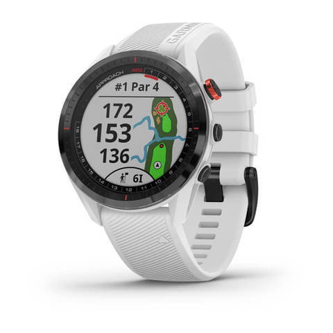 Garmin Approach S62 - Black Ceramic Bezel with White Silicone Band