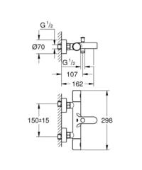 Термостат для ванны с изливом Grohe grohtherm 1000 cosmopolitan m 34215002