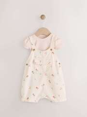 Боди с коротким рукавом и комбинезон в комлекте для малышей Next AA8-189, Светло-розовый, Песочный