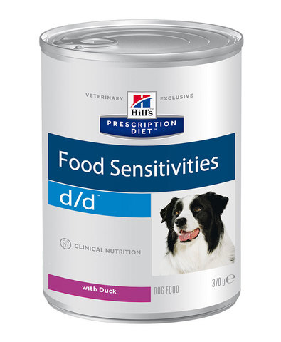Hill's Диета консервы для собак D/D лечение пищевых аллергий (утка) 370г