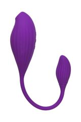 Фиолетовый вакуумный стимулятор клитора Ginny с виброяйцом - 