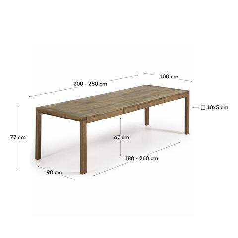 Обеденный стол Vivy 200(280)x100 состаренный дуб