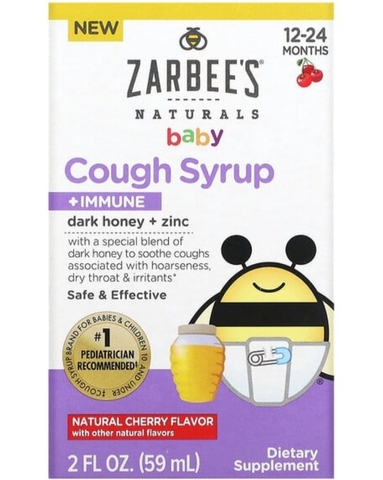 Zarbees,Baby, сироп от кашля и иммунитета, для детей от 12 до 24 месяцев, натуральная вишня, 59 мл (2 жидк. Унции)