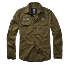 Brandit LUIS VINTAGE SHIRT LONG SLEEVE olive