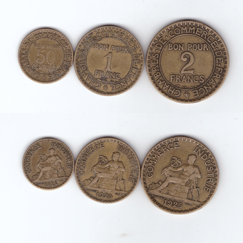 Набор монет Франции 1920-х №2
