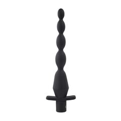 Черная анальная елочка с вибрацией Vibrating Butt Beads - 22 см. - 