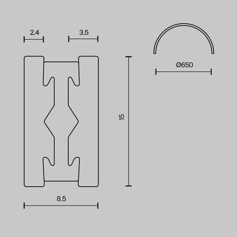 Шинопровод накладной/подвесной Maytoni Busbar trunkings flarity TRX154-SR-D650-B