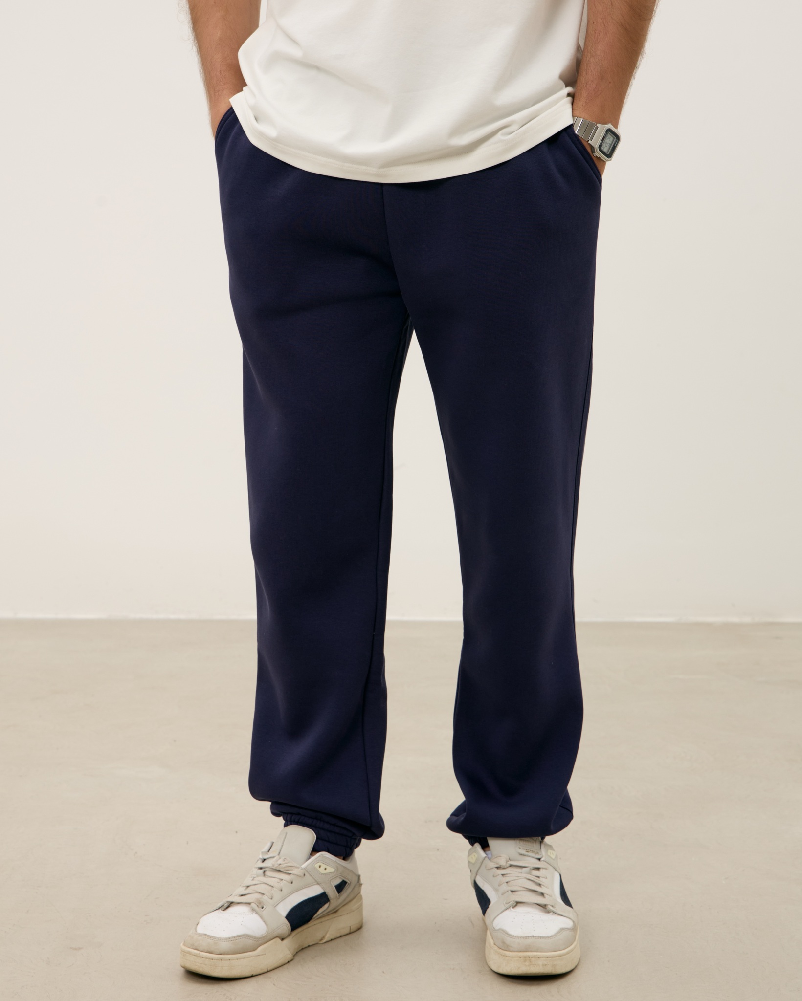 Брюки с начесом MAN, синие