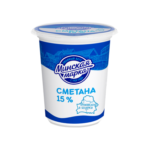 Сметана Минская Марка 15% 380гр