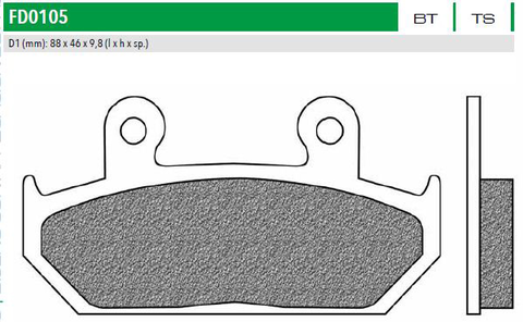 FD0105TS Тормозные колодки дисковые мото ROAD TOURING SINTERED  (FDB663)  NEWFREN