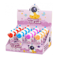 Клей-карандаш Basir белый, серия "Космос", с фигуркой на крышке, 9 грамм, 16 шт