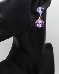 32128 - Серьги с кристаллами треугольниками