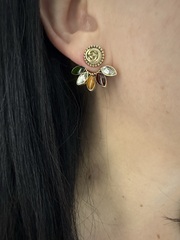 28418 -Серьги-джекеты трансформеры с цветными камнями style by GUCCI