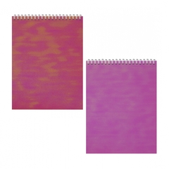 
          Блокнот А6+, гребень, Alingar, дизайнерский картон, глиттерное напыление, 48 л., клетка, "Хамелеон коралловый", ассорти