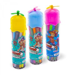 
          Фломастеры, 24 цв, Yalong, корпус шестигранный, "Вертушка" вентилируемый колпачок, тубус с декором на крышке