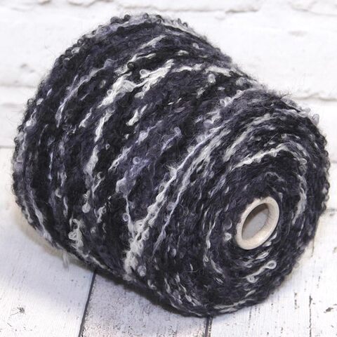 Кидмохер-букле PURA LANA ITALIA / AMELIA 180 секционный черно-белый