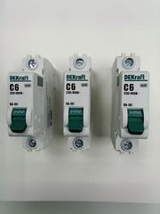 Автоматический выключатель 1-пол. 6А тип C 4,5кА серия ВА-101 DEKraft (3шт)