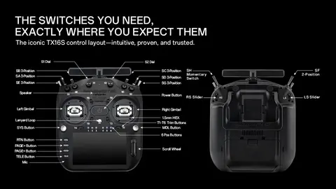 Аппаратура управления Radiomaster TX16S MK3 (ELRS / M2) FCC Black (Dual-band Gemini 2.4ГГц и Sub-G 900МГц)