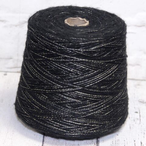 Микс с вискозой и люрексом 300 черный с золотом